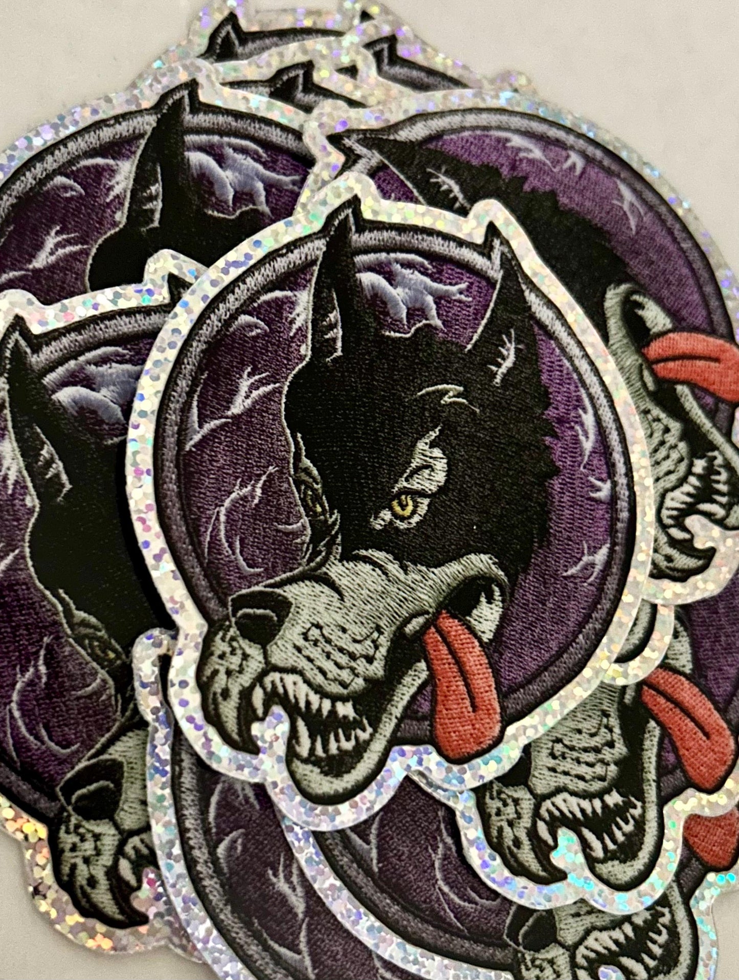 DASTARDLY Wolf Purple Patchwork variants/ 3” inch HOLOGRAPHIC / Grateful Dead Sticker