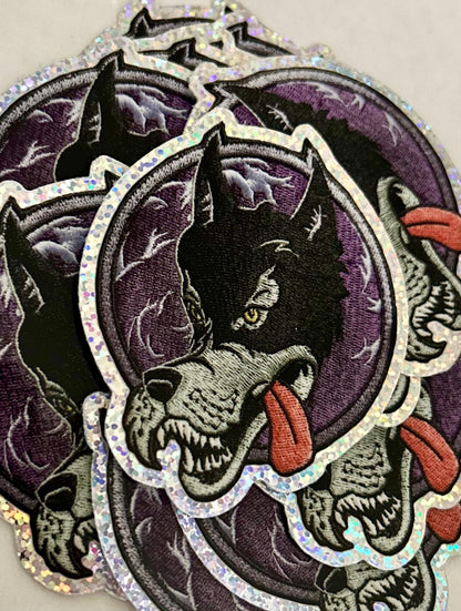 DASTARDLY Wolf Purple Patchwork variants/ 3” inch HOLOGRAPHIC / Grateful Dead Sticker