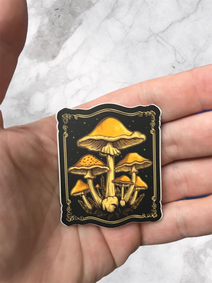 Golden Teacher Enchanted Mushroom Sticker – 2.04x2.5”