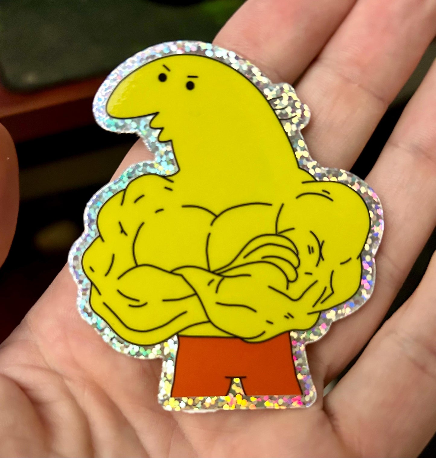 Muscle Charlie 2.8”x3”inch Glitter