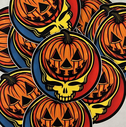 Grateful Dead Pumpkin Skull Sticker | Halloween Edition | 3”x3”