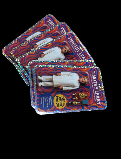 Timothy Leary Action Figure Sticker: Psychedelic Retro Tribute