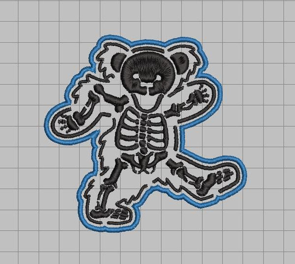 Skeleton Dancing Bear Embroidery File