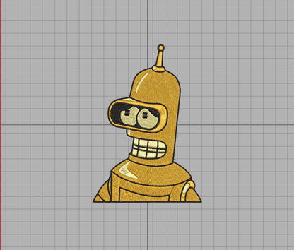 Golden Bender Futurama Embroidery File