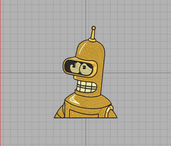 Golden Bender Futurama Embroidery File