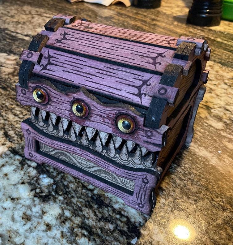 Monster Mimic Chest Exotic Hardwood