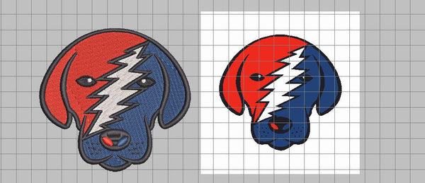 Grateful puppy embroidery design