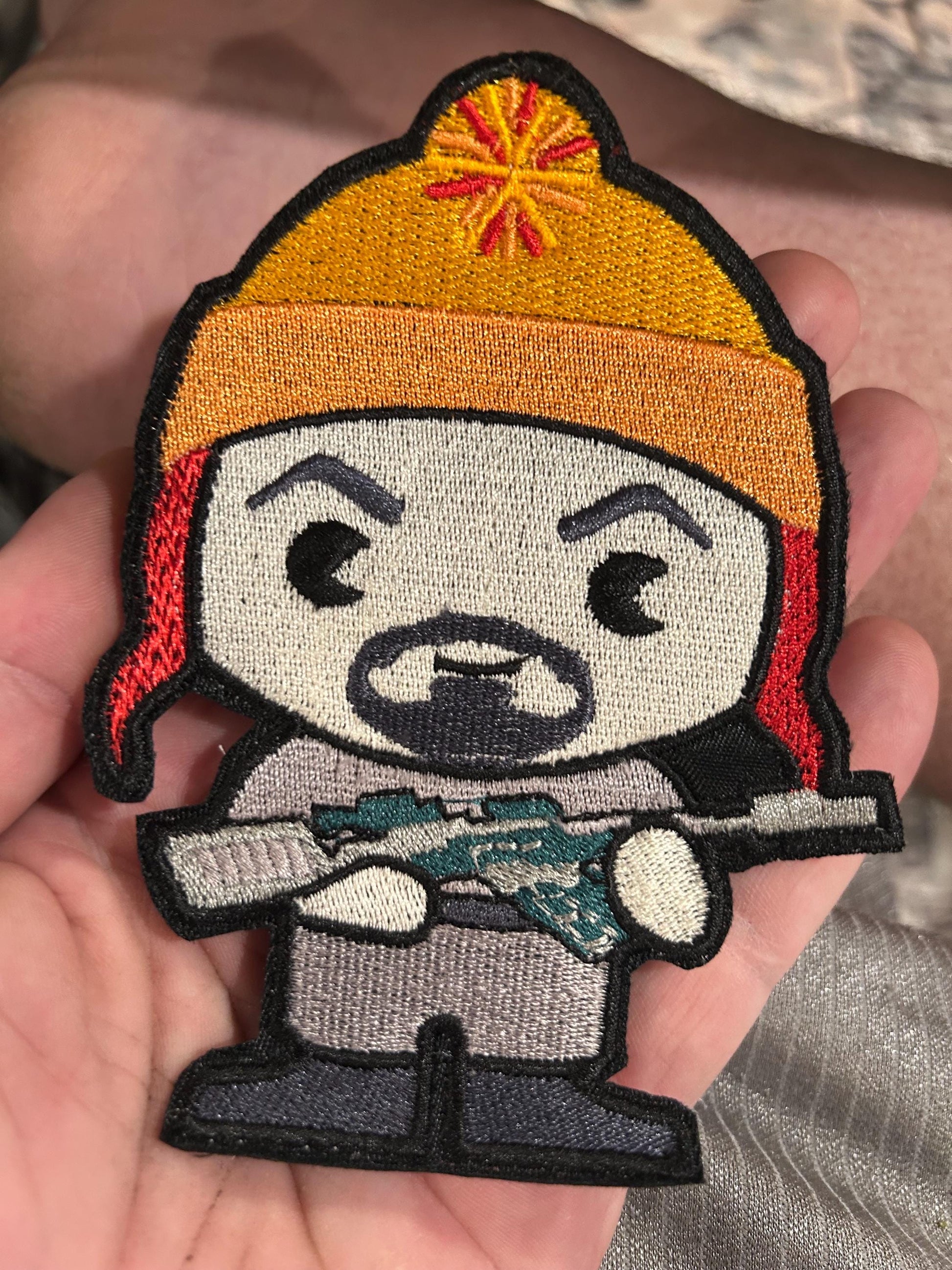 Space Western Orange Hat Embroidered Patch