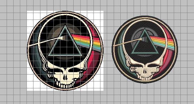dark grateful dead stealie embroidery design