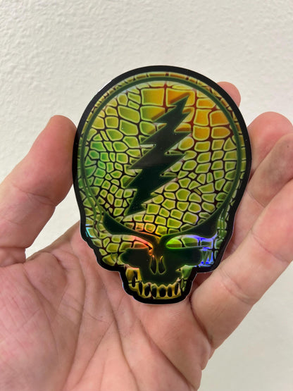 Holographic Green Steal Your Face Crocodile