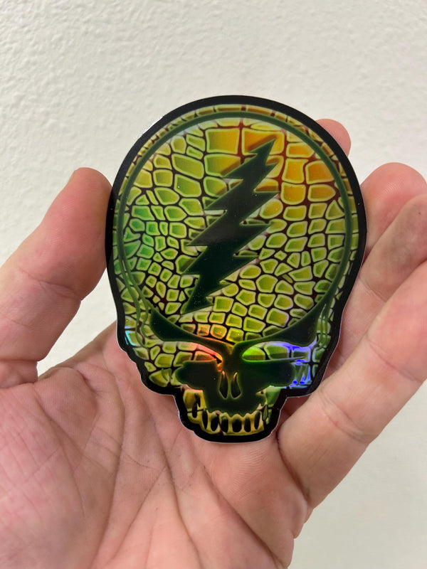 Holographic Green Steal Your Face Crocodile