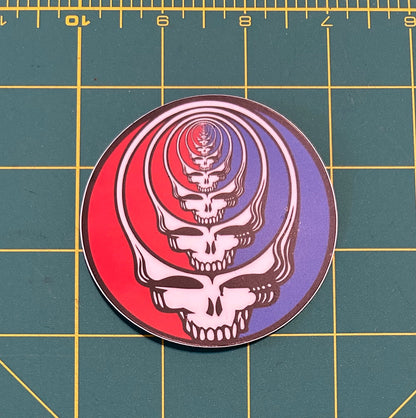 Stealies All The Way Down Skull 3” inch Glossy