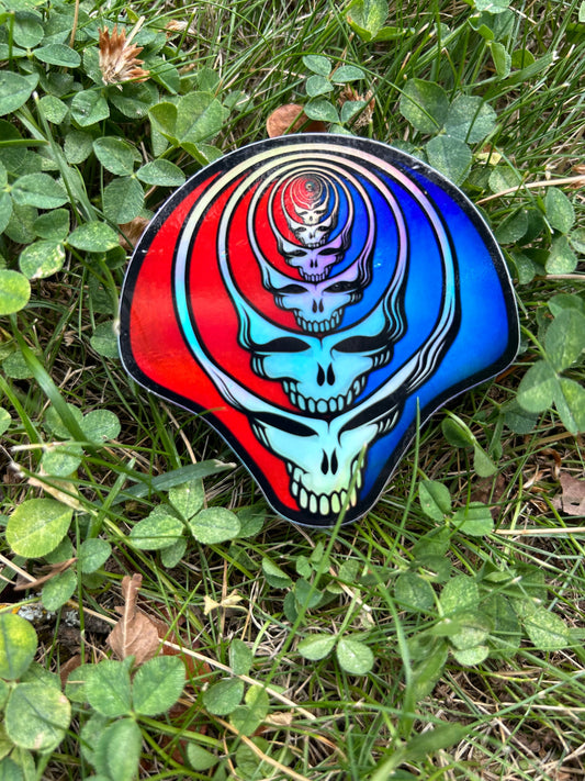 Grateful Dead Alien Stealie Skull Holographic Sticker – 3”