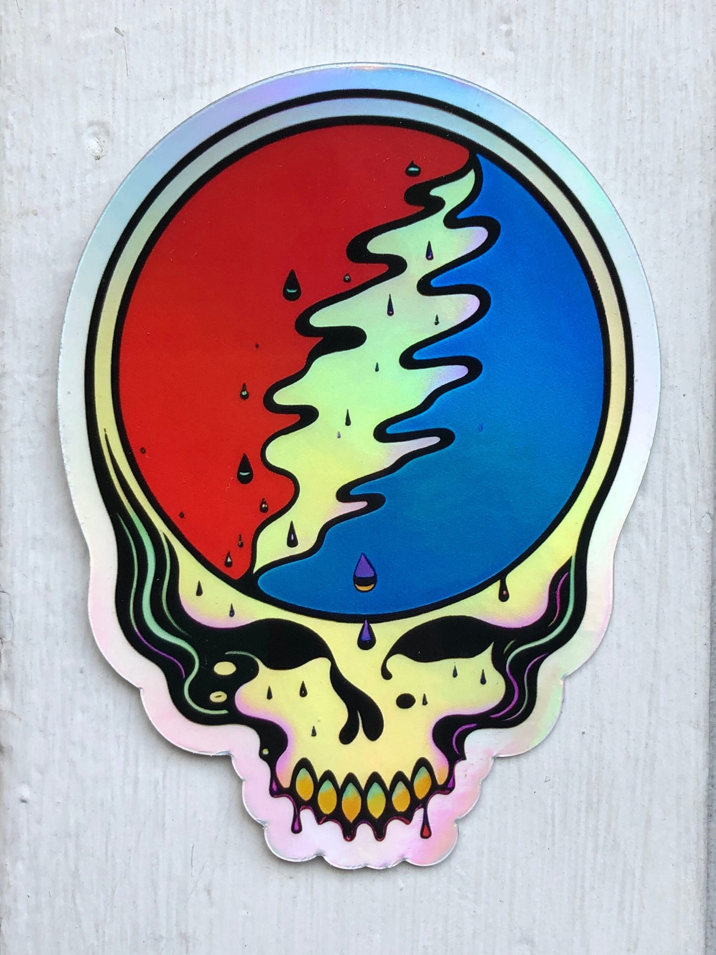 Drippy Stealie Skull 4” in HOLO / Free Shipping