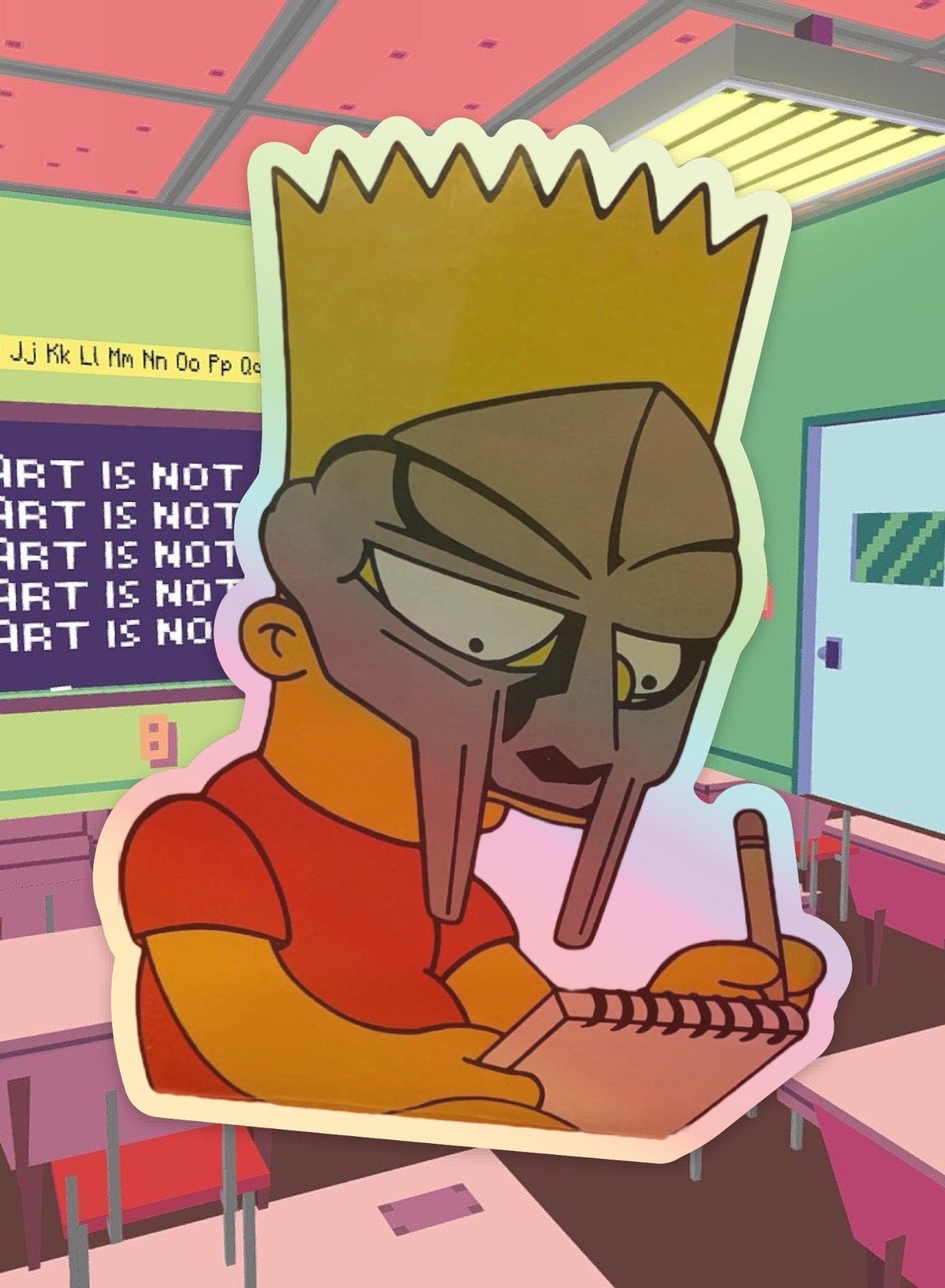 Bart Doom / MF DOOM Bart Simpson 3”x4.14” inch Holographic