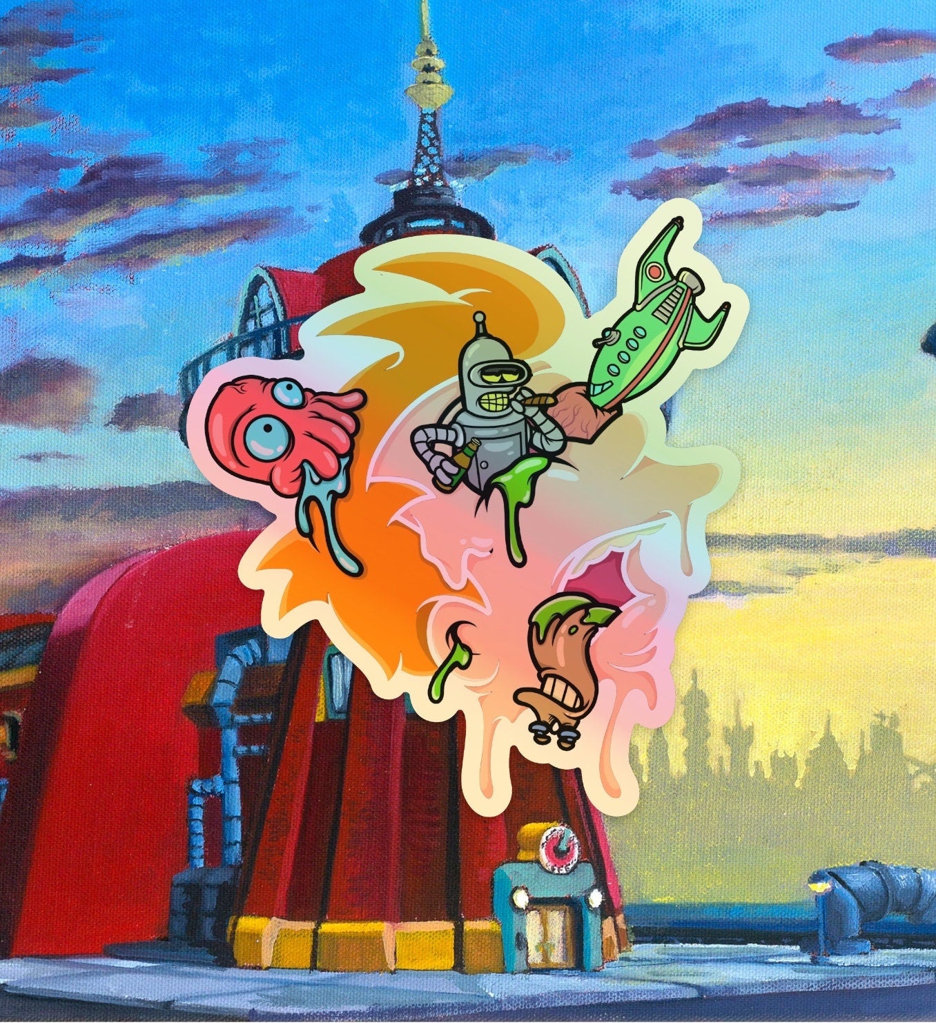 Philip J. Fry Futurama 3” x 3.33” in Holographic