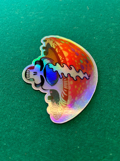Amanita Mushroom Stealie Skull / 3”x4.24” in