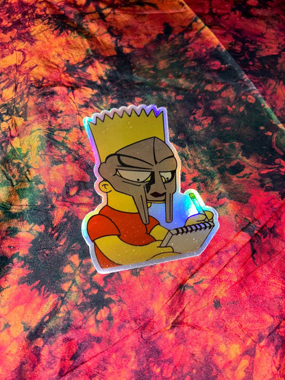 Bart Doom / MF DOOM Bart Simpson 3”x4.14” inch Holographic
