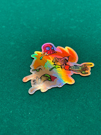 Philip J. Fry Futurama 3” x 3.33” in Holographic