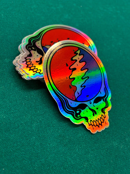 Drippy Stealie Skull 4” in HOLO / Free Shipping