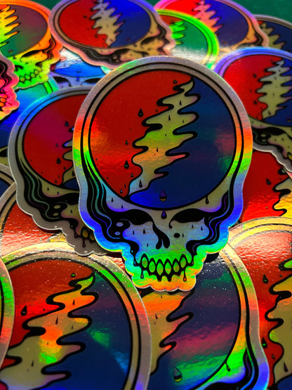 Drippy Stealie Skull 4” in HOLO / Free Shipping