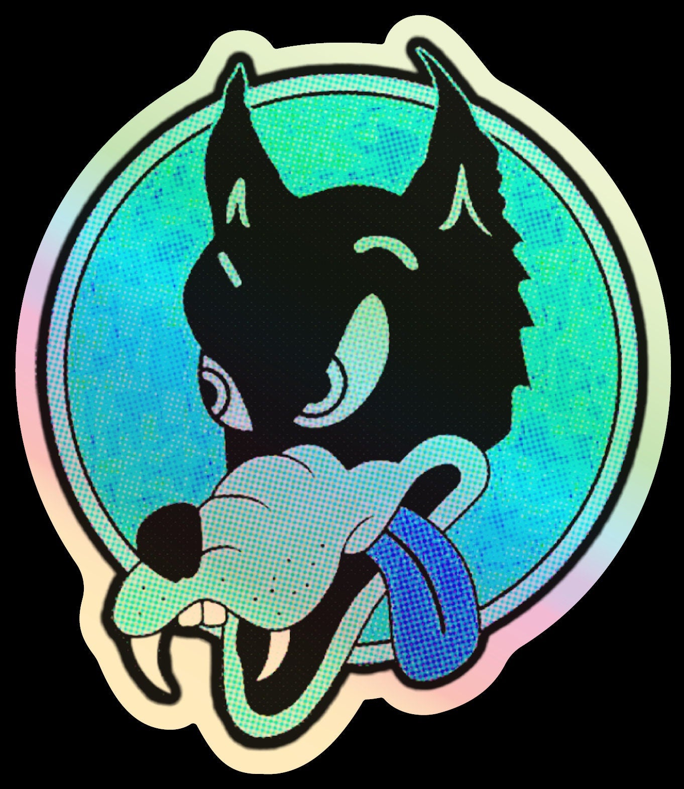Arctic Blue Holo Dire Wolf / 3.5” inch Grateful Dead Sticker Decal / Waterproof / UV Resistant / Bumper Sticker / Die Cut / Dead and Company