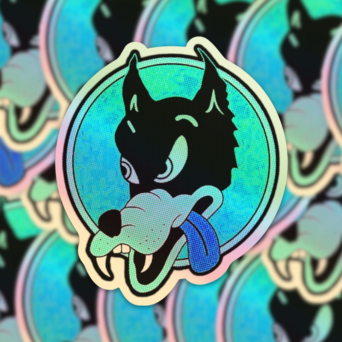 Arctic Blue Holo Dire Wolf / 3.5” inch Grateful Dead Sticker Decal / Waterproof / UV Resistant / Bumper Sticker / Die Cut / Dead and Company
