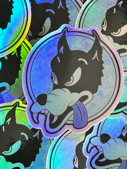 Arctic Blue Holo Dire Wolf / 3.5” inch Grateful Dead Sticker Decal / Waterproof / UV Resistant / Bumper Sticker / Die Cut / Dead and Company