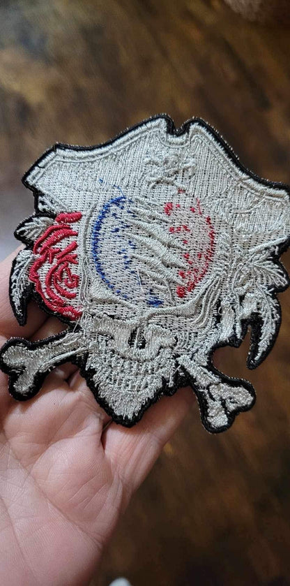 Sew on Patch DeadBeard The Dread Pirate Grateful Dead Stealie  4” free standing Hand Made Made To Order Sew On Patch Stealie